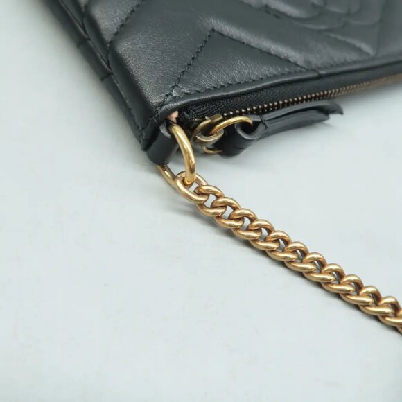 100% Authentic GUCCI GG Marmont Black Leather Tote - Picture 8 of 12